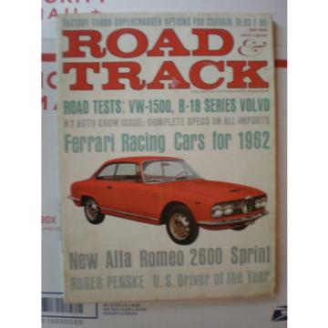 Road &amp; Track Magazine May 1962- VW-1500, Volvo 122-S