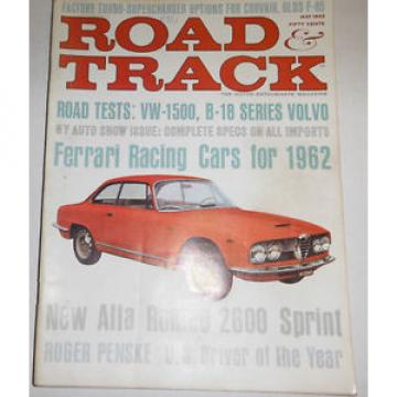 Road &amp; Track Magazine VW-1500 B-18 Series Volvo May 1962 091214R