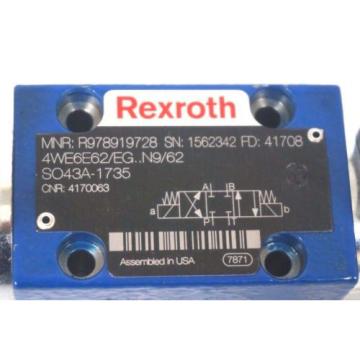 NEW REXROTH 4WE6E62/EG..N9/62 DIRECTIONAL CONTROL VALVE R978919728