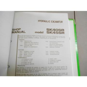 KOBELCO SK40SR SK45SR EXCAVATOR SERVICE SHOP MANUAL S5PH0001E (1)