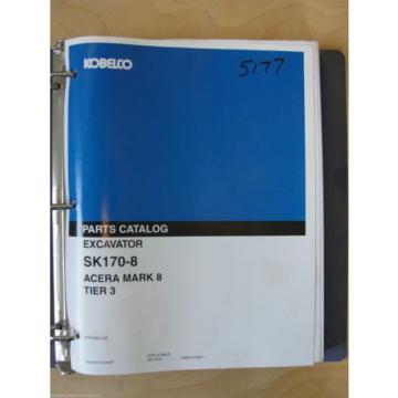 Kobelco SK170 8 Acera Excavator  parts book manual 87578850 NA