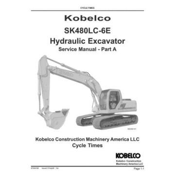 KOBELCO SK480LC-6E EXCAVATOR SERVICE SHOP MANUAL