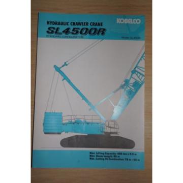 Kobelco Hydraulic Crawler Crane SL4500R Lifting Capacity Manual