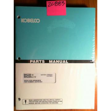 Kobelco SK220 IV 4 S/N LQU0101- SK220LC IV 4 S/N LLU1801- Excavator Parts Manual