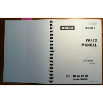 Kobelco LK850-II Wheel Loader S/N RJ-1004- Parts Catalog Manual S3RJ10022 1/89