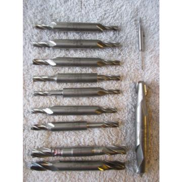 Lot of 11 Double End Mills. Kobelco. 1/16&#034;, 1/4&#034;, 3/8&#034;, and 1/2&#034;. Four Flute