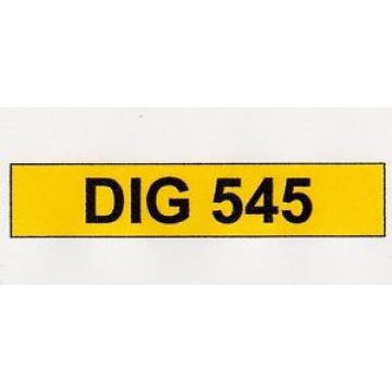 DIG 545 - Registration Number - JCB, Kobelco, Kubota, Komatsu, Volvo, Hitachi