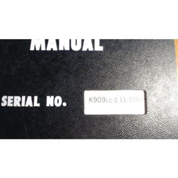 Kobelco K909LC-II S/N LL-1207- Excavator Parts Manual S4LL15015 3/88