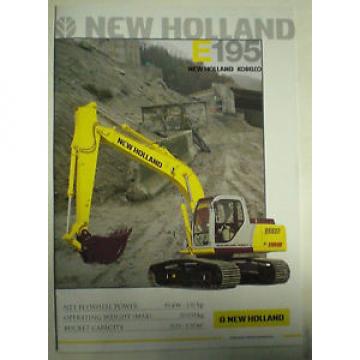 NEW HOLLAND E195 KOBELCO RAUPENBAGGER BAGGER PROSPEKT SALES BROCHURE ENGLISCH