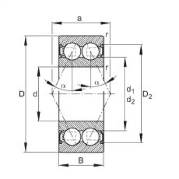 FAG cad skf ball bearing Angular contact ball bearings - 3218-B-2RS-TVH