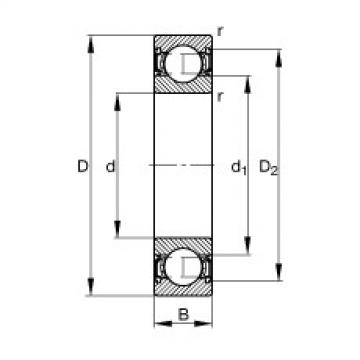 FAG cad skf ball bearing Deep groove ball bearings - S6200-2RSR