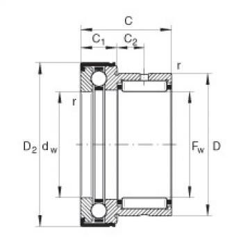 FAG equivalent skf numbor for bearing 1548817 Needle roller/axial ball bearings - NKX20-Z-XL