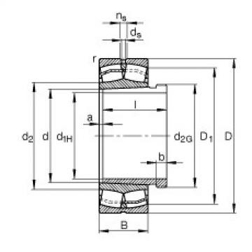 FAG ntn flange bearing dimensions Spherical roller bearings - 23128-E1-XL-K-TVPB + AHX3128
