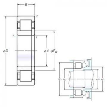 cylindrical bearing nomenclature NUP307EM NSK