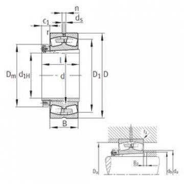 spherical roller bearing axial load 23972-K-MB+H3972 FAG