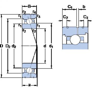 Angular Contact Ball Bearings 71908 CB/P4AL SKF