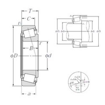 tapered roller dimensions bearings 4T-JL69349/JL69310 NTN