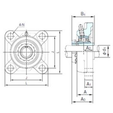 Bearing housed units UKF205+H2305 NACHI