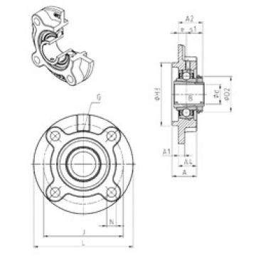 Bearing housed units UKFC212H SNR