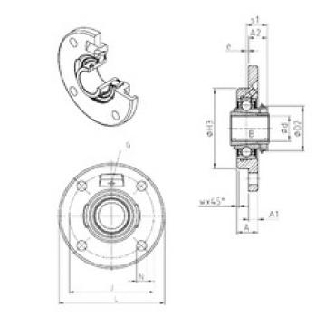 Bearing housed units UKFCE212H SNR