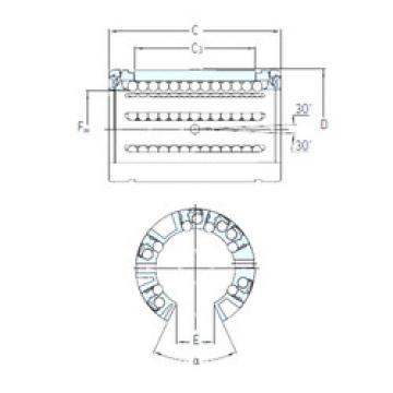 linear bearing shaft LBCF 12 A SKF