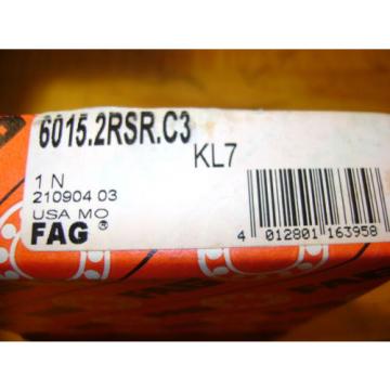 FAG 6015 2RSR C3 Bearing 75mm x 115mm x 20mm