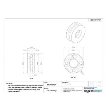 FAG NTN JAPAN BEARING FAG 51100 Grooved Race Thrust Bearing, Single Row, Open, 90°