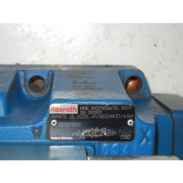 REXROTH 4WRTE25V220L-41/6EG24K31/A5M USED VALVE R900740566 FD 39217