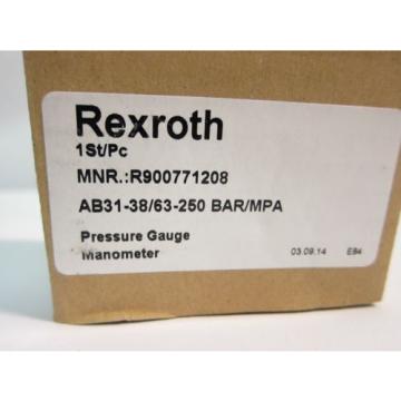 New Bosch Rexroth R900771208  AB31 38/63 Manometer Pressure Gauge 250 Bar/MPA  