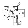 Bosch Rexroth Extrusion Aluminium (Cut To Length),6mm Groove,3000mm L, 20x20mm