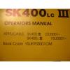 Kobelco Excavator OPERATORS MANUAL SK400 III 3  SK400LC III Shop Service Factory #3 small image