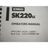 Kobelco Excavator OPERATORS &amp; PARTS MANUAL SK220LC Factory Shop Service Catalog #7 small image