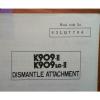 Kobelco K909-II S/N LQ1789- K909LC-II LL1488- Dismantle Attachment Parts Manual