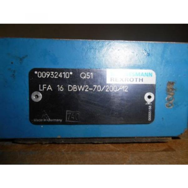 MANNESMANN REXROTH LFA 16 DBW2-70/200/12 HYDRAULIC VALVE, USED #2 image