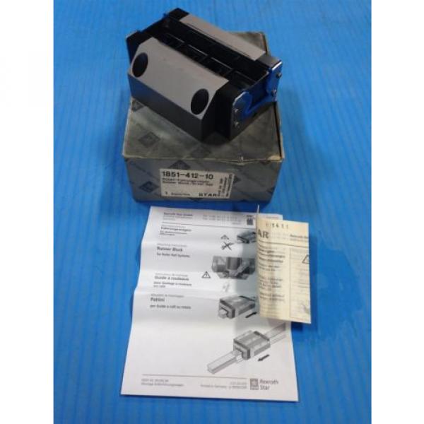 NEW REXROTH 1851-412-10 LINEAR RUNNER BLOCK ROLLER RAIL / D-97419 BEARING (U3) #1 image