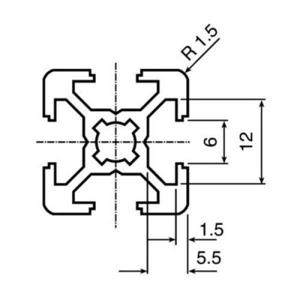 Bosch Rexroth Extrusion Aluminium (Cut To Length),6mm Groove,3000mm L, 20x20mm #3 image