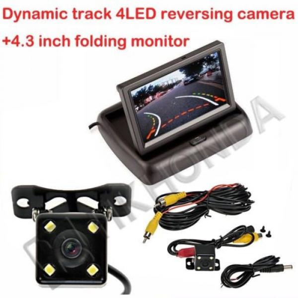 4.3&#034; 2AV Monitor Screen + 4LED Car Track Dynamic Trajectory Rearview CCD Camera #1 image