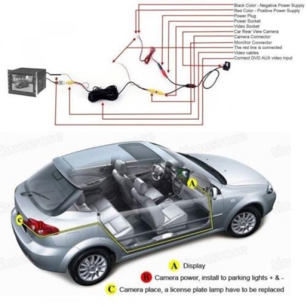 Car Night Vision 4 LED  Rear View Camera Reverse Backup Parking for Volvo #9 image