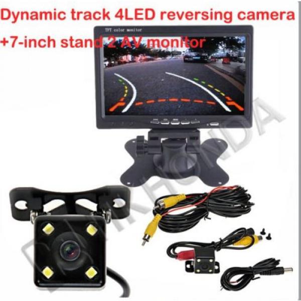 7inch TFT AV Monitor + 4 LED Car Dynamic Track Rear View Reverse CCD Camera #1 image