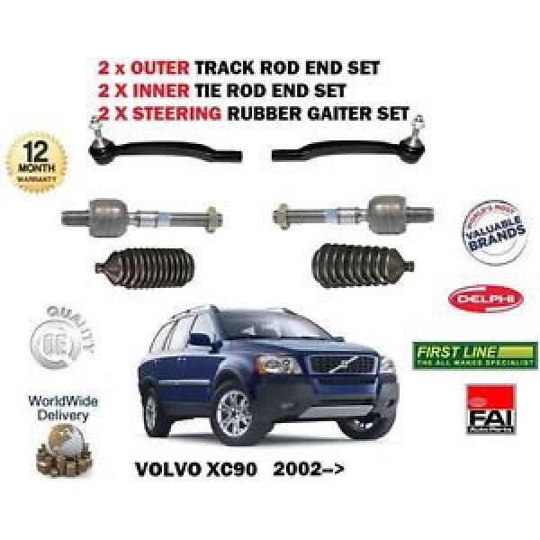 FOR VOLVO XC90 2002-&gt; 2x INNER 2x OUTER TRACK TIE RACK STEERING ROD END + BOOTS #1 image