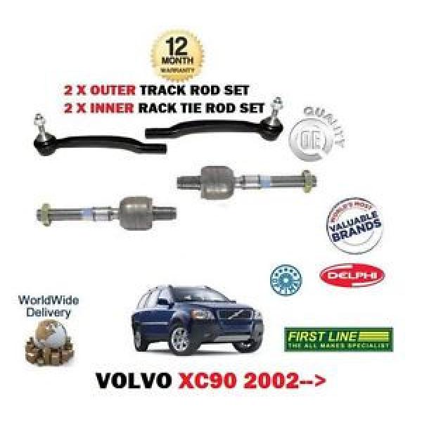 FOR VOLVO XC90 9/2002-&gt; 2x INNER &amp; 2x OUTER TRACK TIE RACK STEERING ROD END SET #1 image