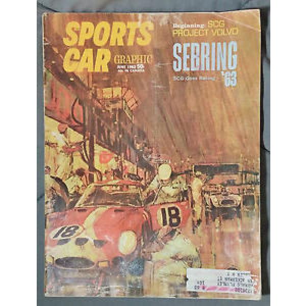 SPORTS CAR GRAPHIC MAGAZINE 1963 JUNE PROJECT VOLVO SEBRING RACING TRACK #1 image