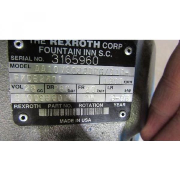 REXROTH AA10VS028DRG/31R-PKC62K01 AXIAL HYDRAULIC PISTON PUMP BH00966024 #6 image