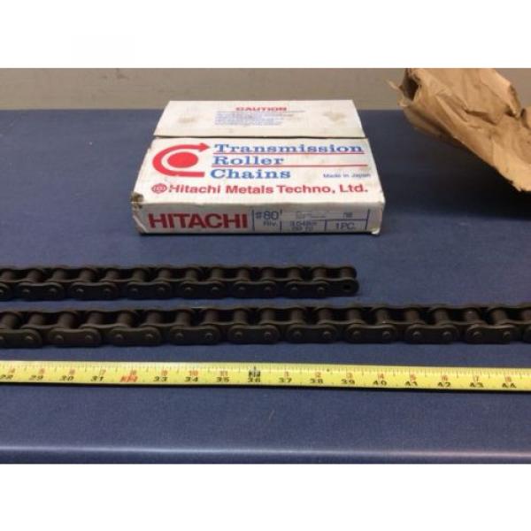 NEW OPENED HITACHI TRANSMISSION ROLLER CHAIN 59 LINKS 2pc 10ft #80 RIV 3.048 #2 image