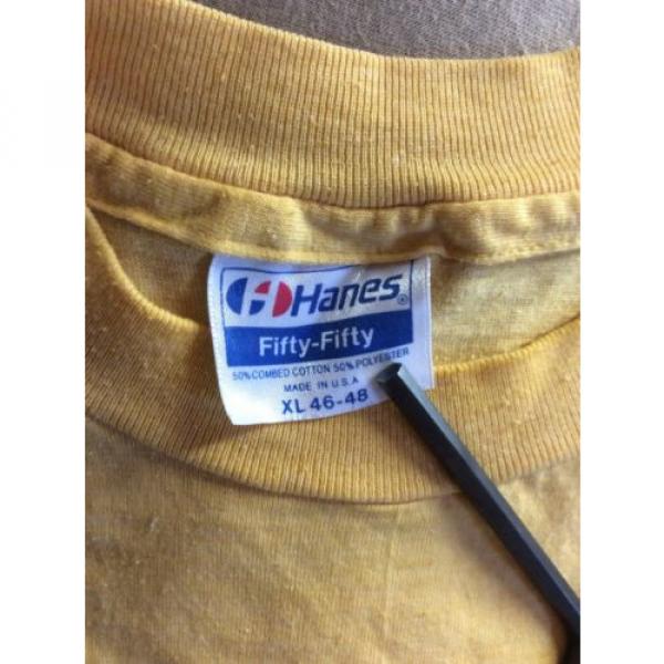 Vtg 80s Kobelco T-Shirt Yellow XL Hanes Construction Vehicle Backhoe Hanes 50/50 #5 image