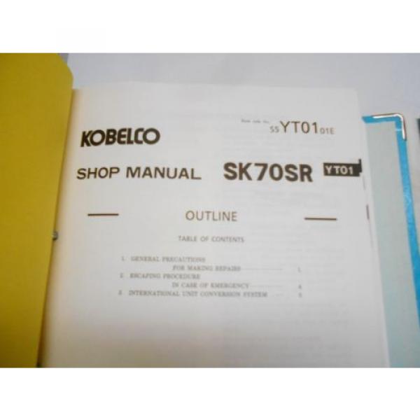 KOBELCO SK70SR EXCAVATOR SERVICE SHOP MANUAL &amp; ATTACHMENTS PARTS MANUAL #4 image