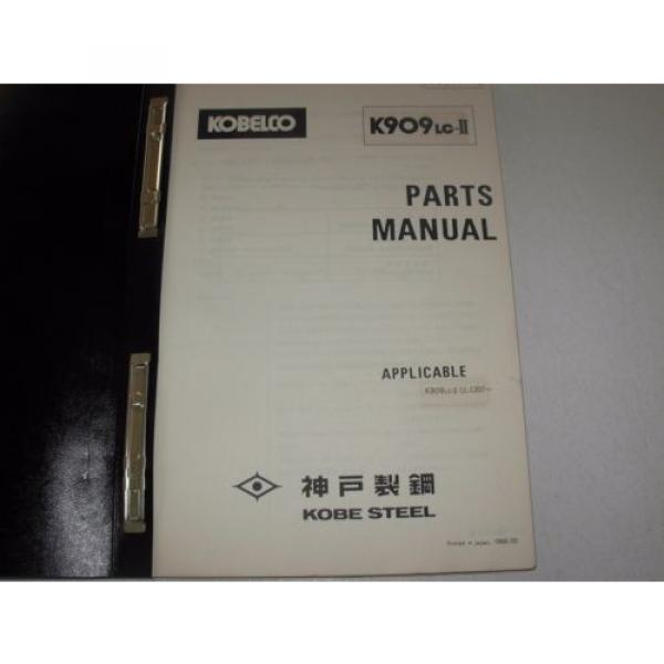 Kobelco K909LC-ll Excavator Parts Manual , s/n LL-1207 - up #2 image