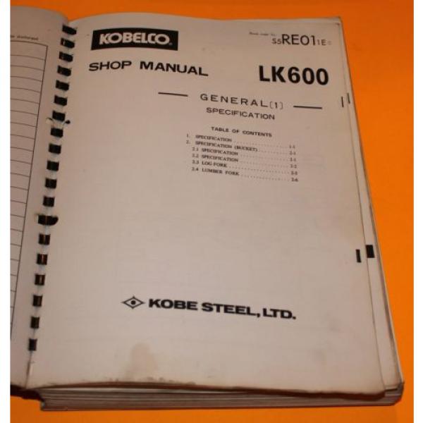 Kobelco Wheel Loader Shop Manual LK600 #4 image