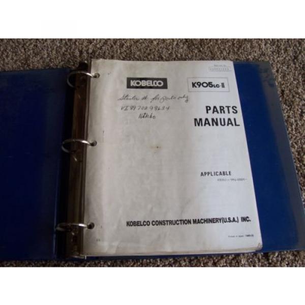 Kobelco K905LC II Excavator Factory Original Parts Catalog Manual #1 image