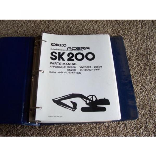 Kobelco SK200 YN23624- 25868 YNT003- 0151 Excavator Factory Parts Catalog Manual #1 image
